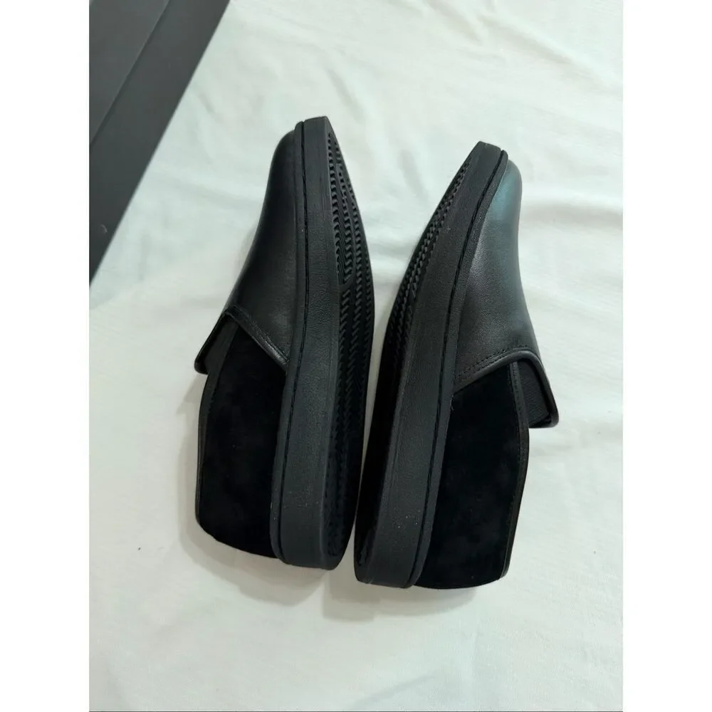 NEW Neil Barrett Leather Slip-On Sneakers Unisex Black Size EU 35 US 5 NIB